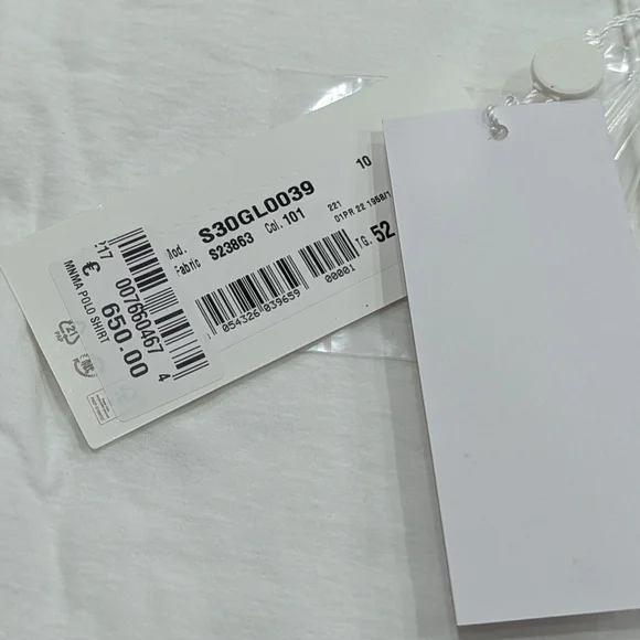 $850 Mens MM6 Maison Margiela Bird Embroidered LS Henley Shirt White 52 US 42